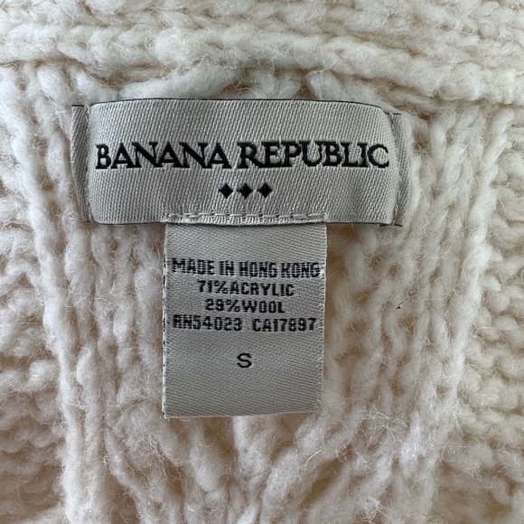BANANA REPUBLIC chunky long open cardigan single button cable designs - Picture 8 of 8